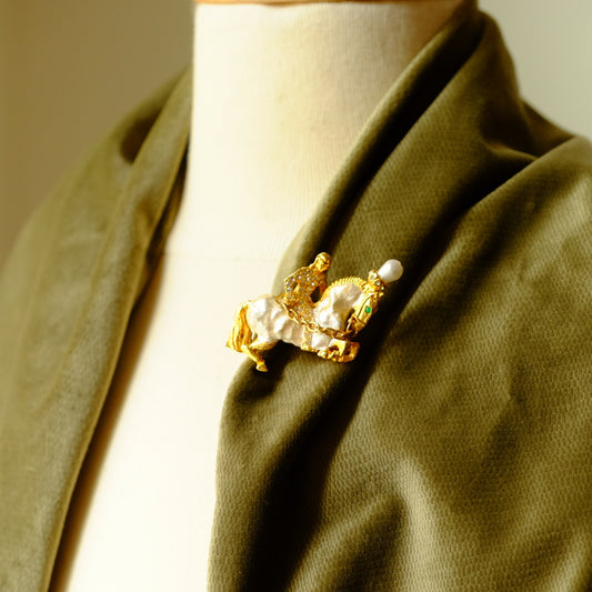 Kenneth Jay Lane Laguna Horse Rider Brooch