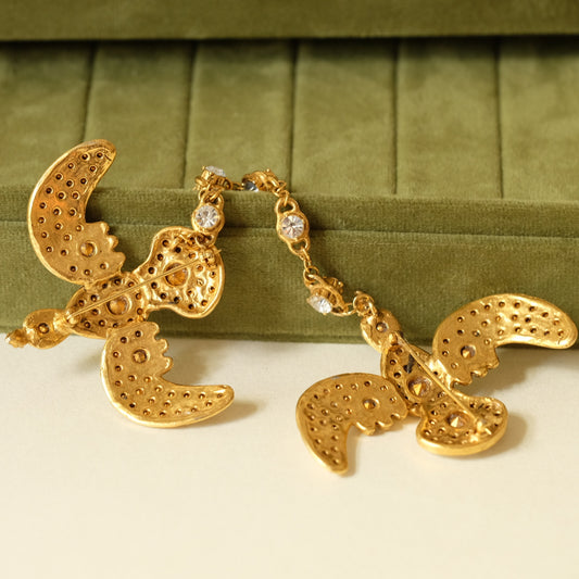 Chatelaine Pair Birds Brooch 1990s