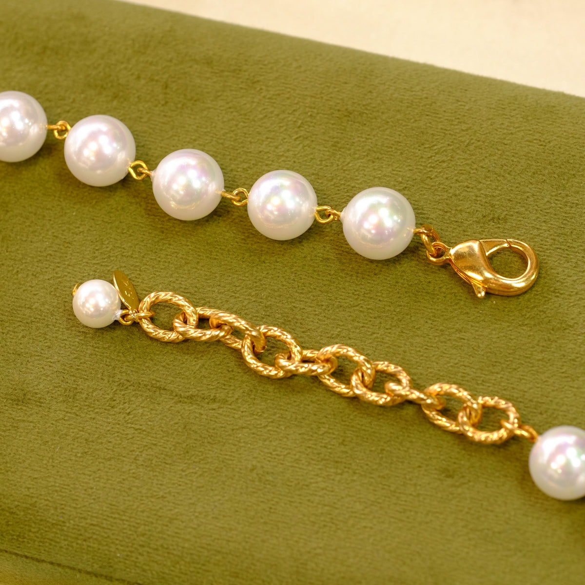 Napoli Blue Glass & Pearl Drop Necklace