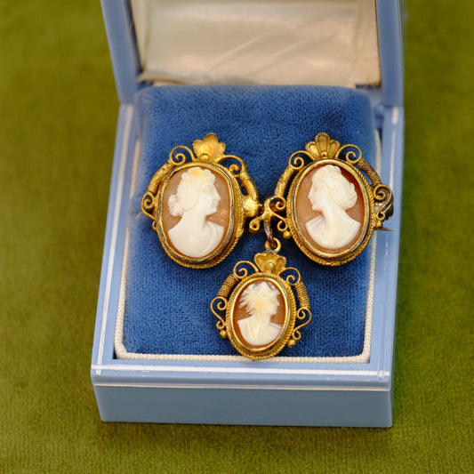 Victorian 3 Piece Cameo Pin