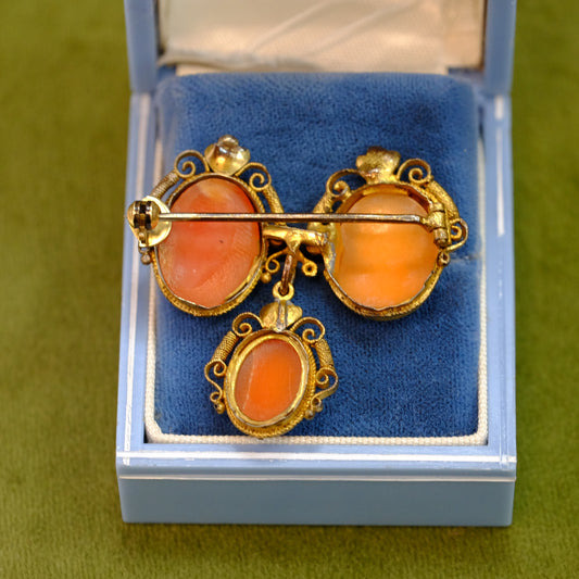 Victorian 3 Piece Cameo Pin