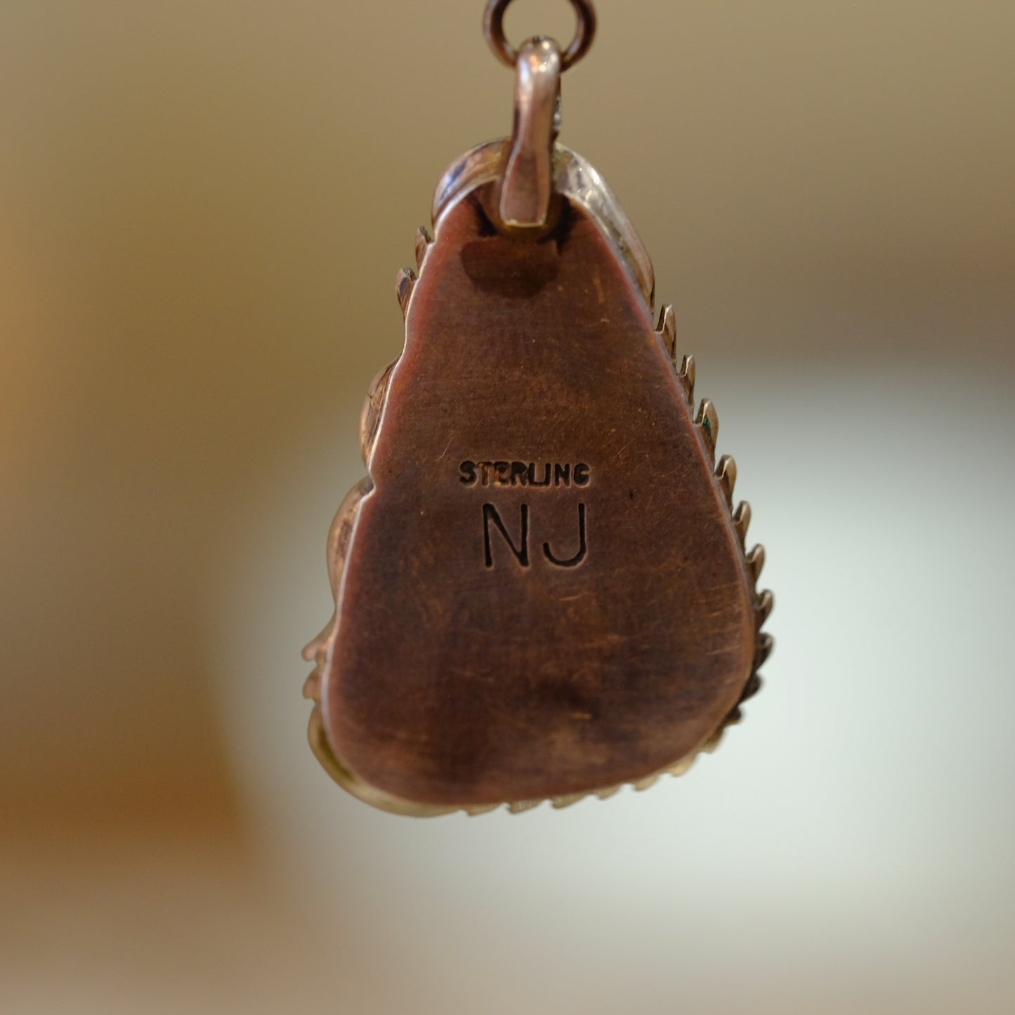 Silver and Stone Pierced Earrings with Turquoise by Nila Johnson