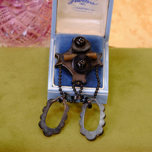 Jet Victorian Mourning Brooch