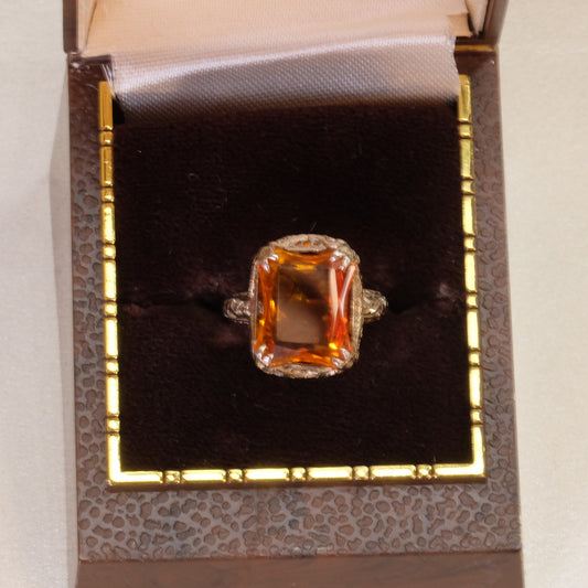 14K Citrine Filigree Ring