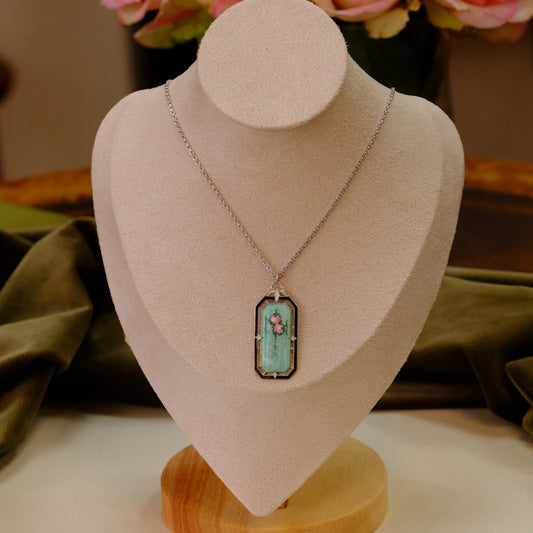 Sterling Enamel Flower Pendant