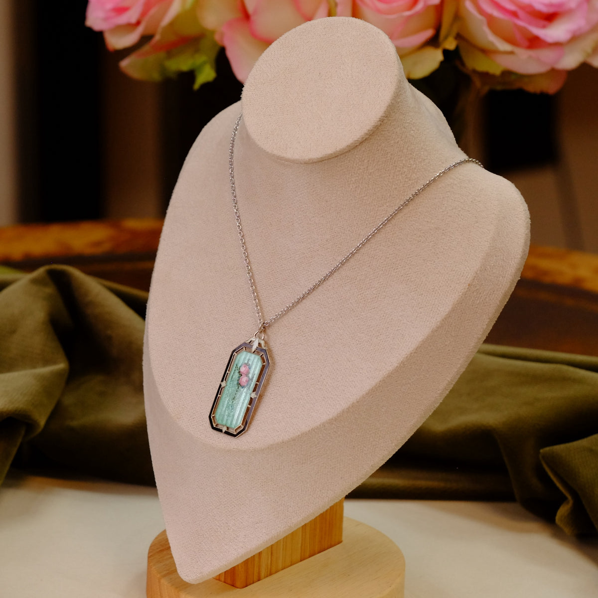 Sterling Enamel Flower Pendant