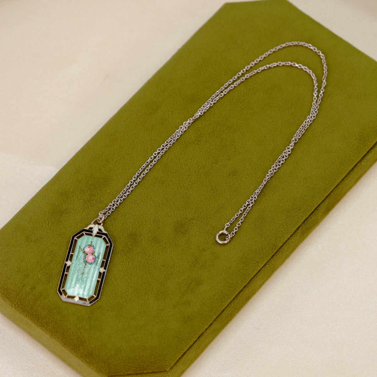 Sterling Enamel Flower Pendant