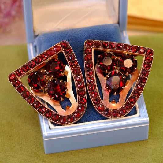 Faux Garnet Dress Clips 1930s