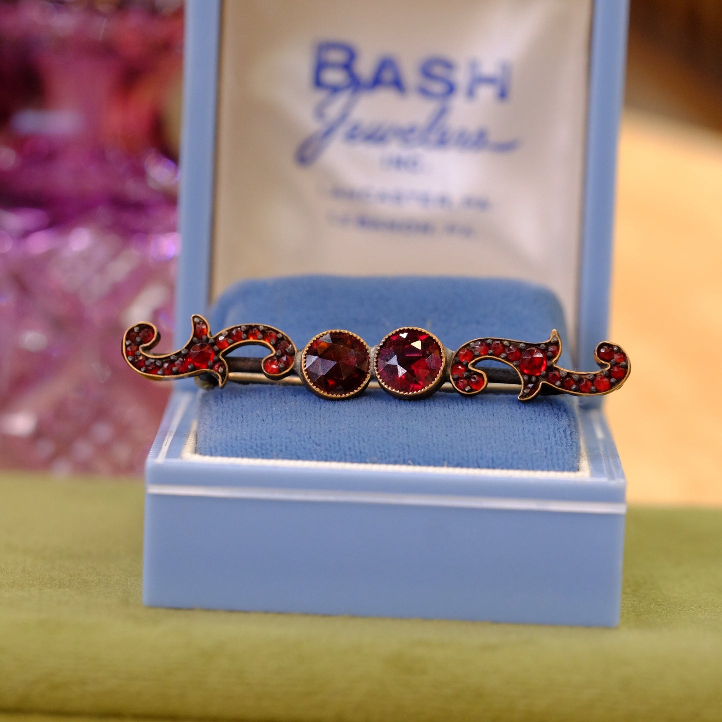 Victorian Garnet Bar Pin