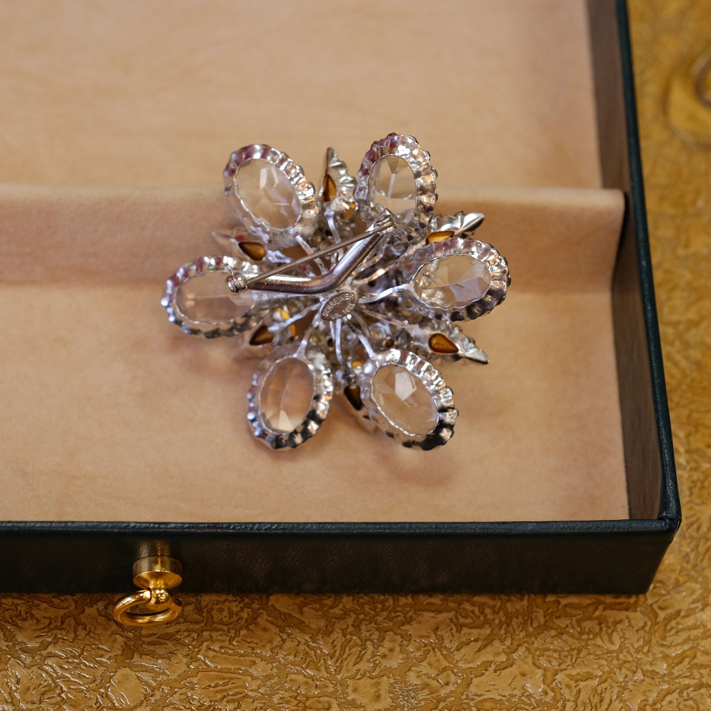 Vintage Schreiner Dimensional Flower Brooch 1960s