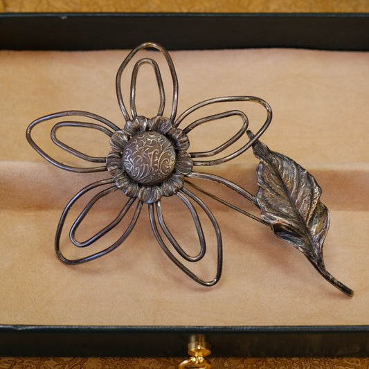 Vintage Joseff of Hollywood Large Flower Pin 1940s