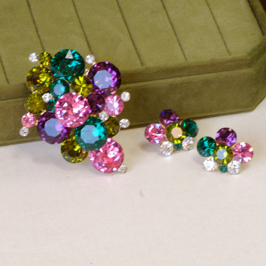 Vintage Vogue Brooch and Earrings Set 1950s