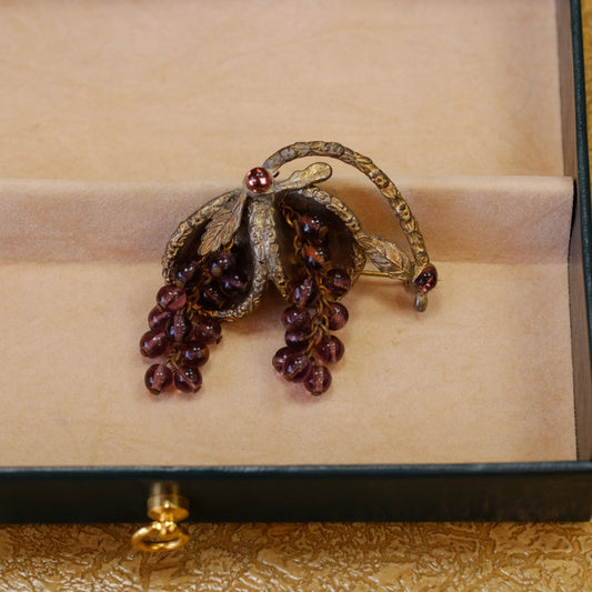 Victorian Nouveau Pin with Purple Glass Beads