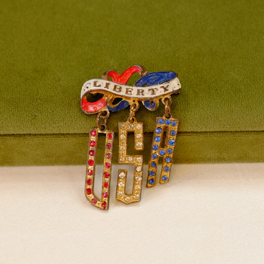 Patriotic Liberty Brooch USA 1930's