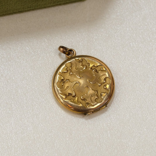 Victorian Round Gold Filled Locket with Initials