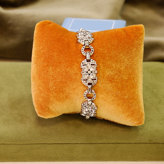 Circa 1910 Rhinestone Link Bracelet