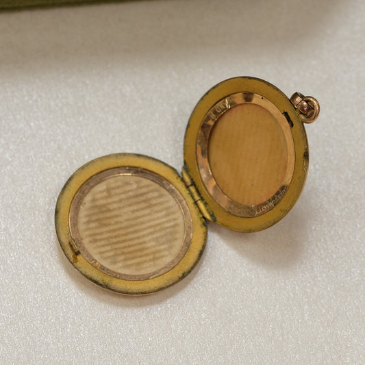 Victorian Round Gold Filled Locket with Initials