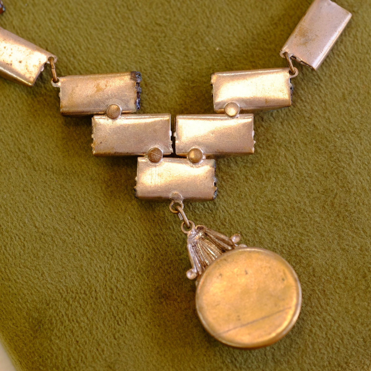 Art Deco Czech Tigers Eye Necklace