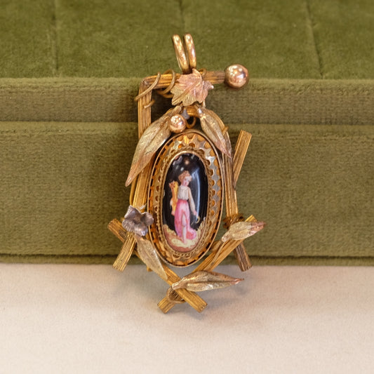 Victorian Gold Filled Pendant with Ornate Design