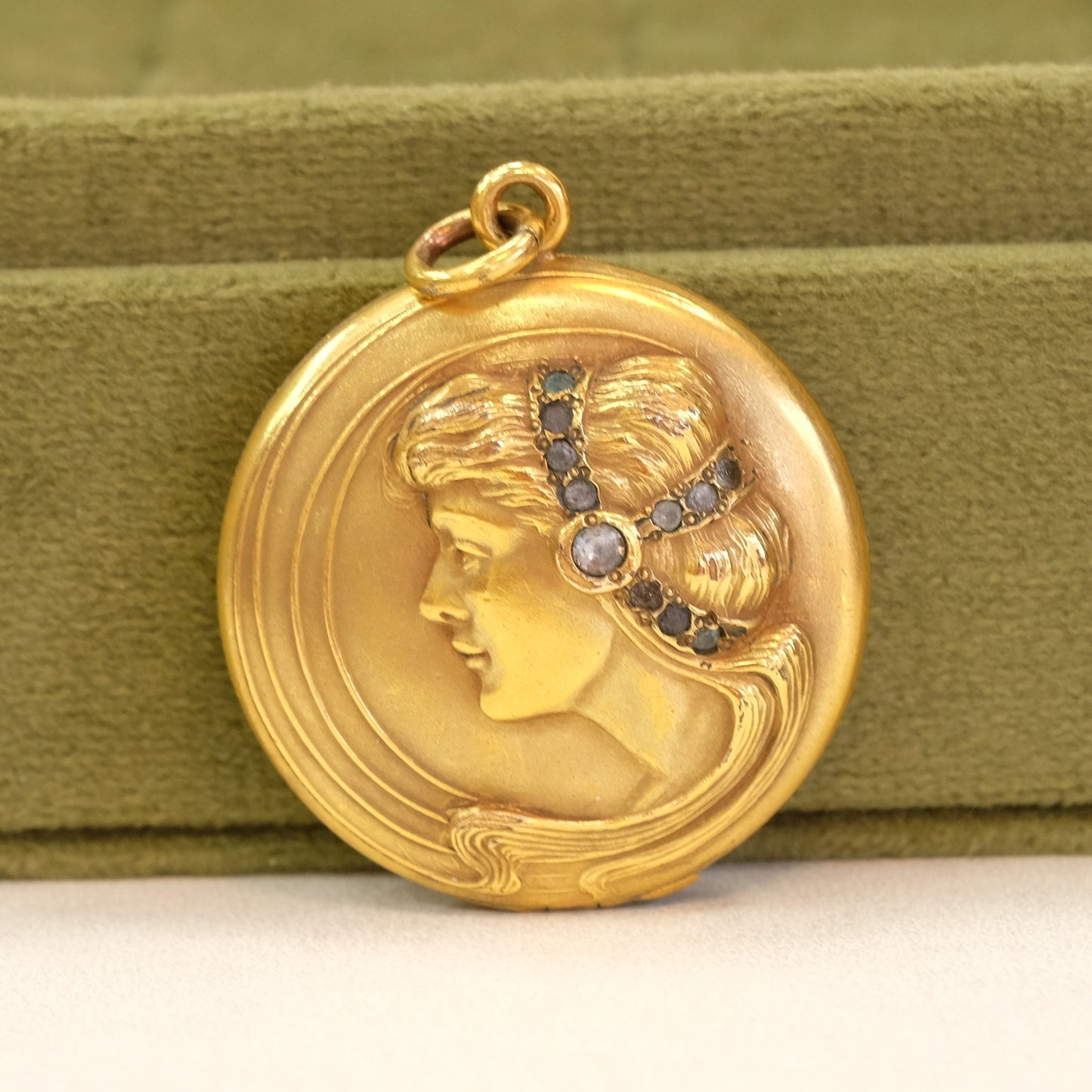 Victorian Gold Filled Locket with Rose Cut Diamonds