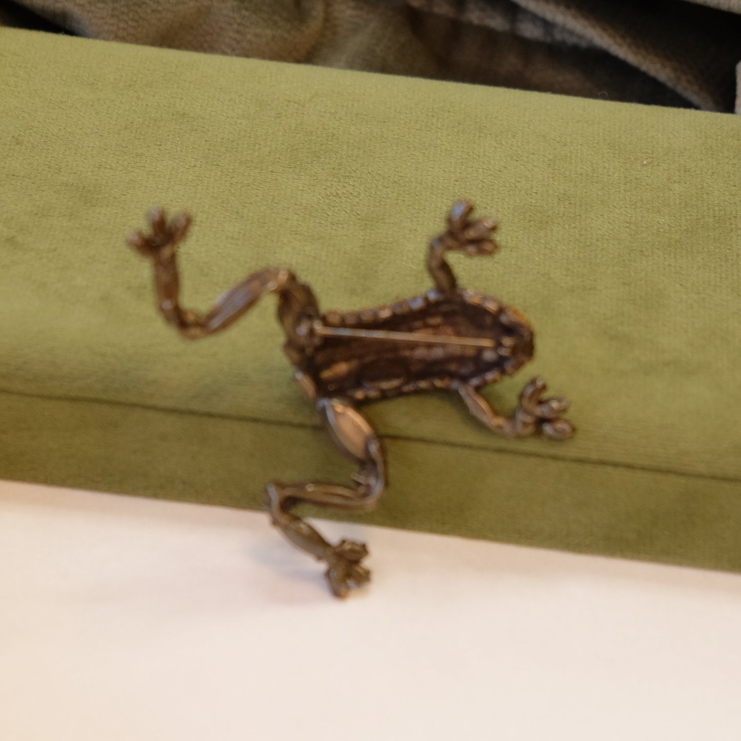 Bauer Frog Brooch with Rhinestones