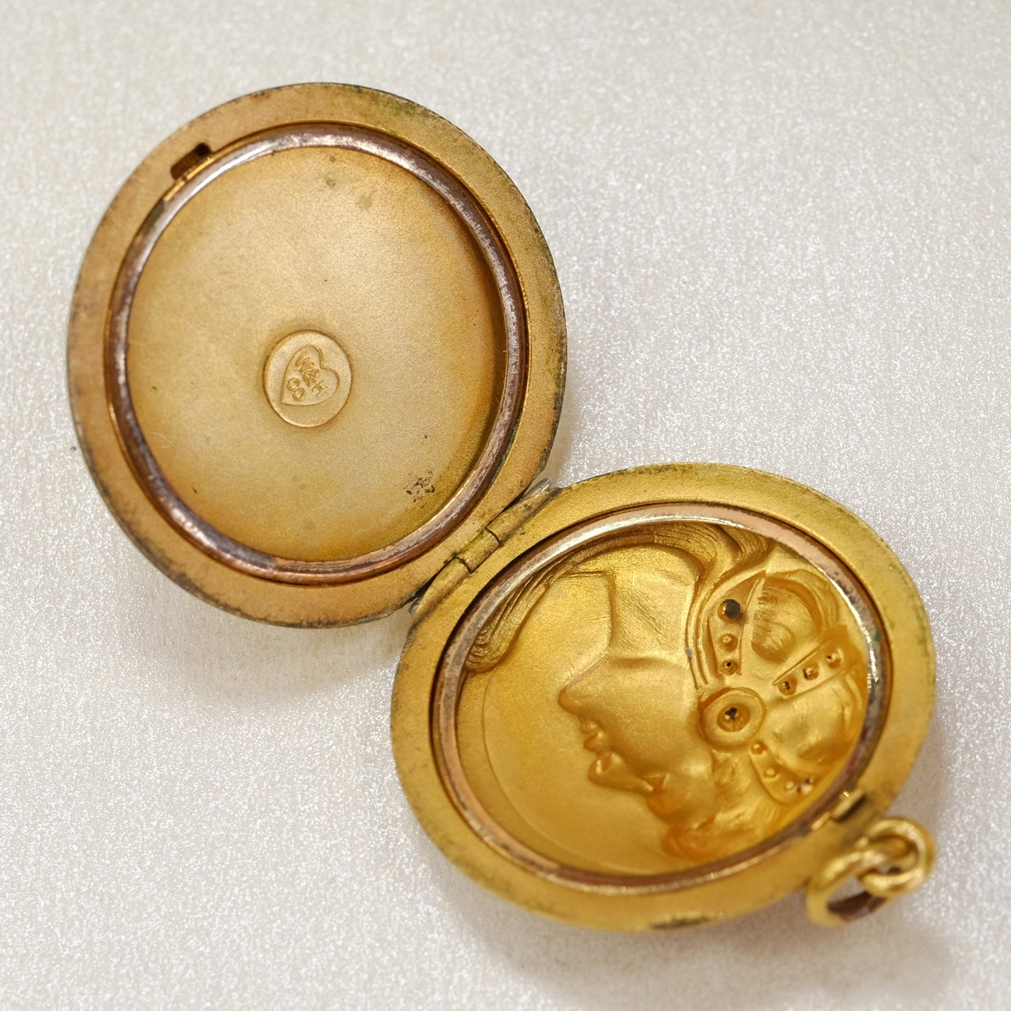 Victorian Gold Filled Locket with Rose Cut Diamonds