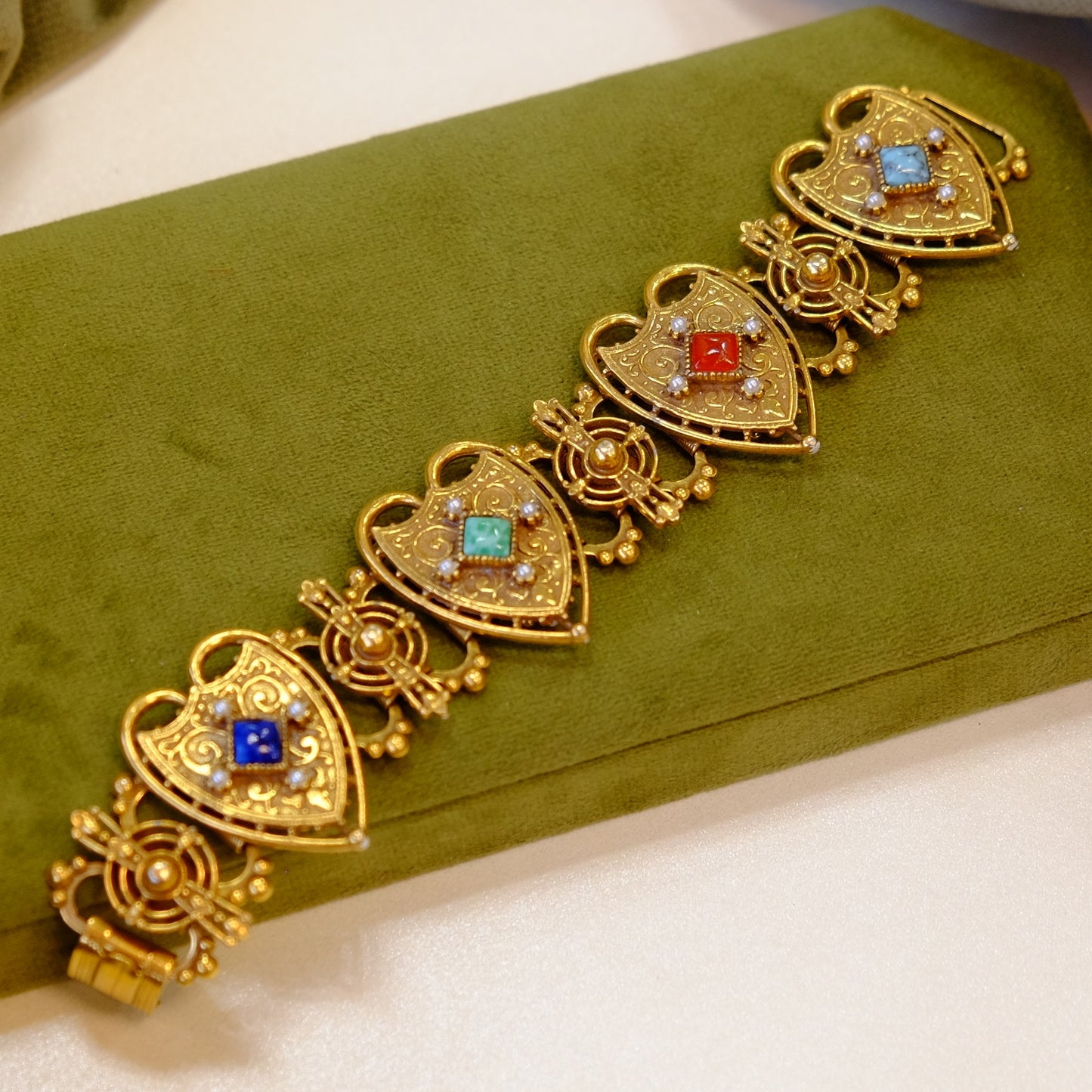 Large Heart Revival Bracelet 1970s