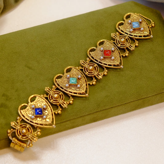Large Heart Revival Bracelet 1970s