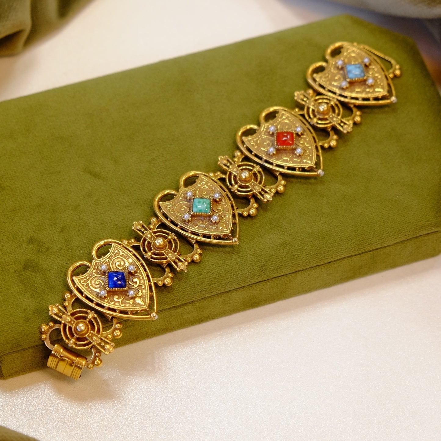 Large Heart Revival Bracelet 1970s