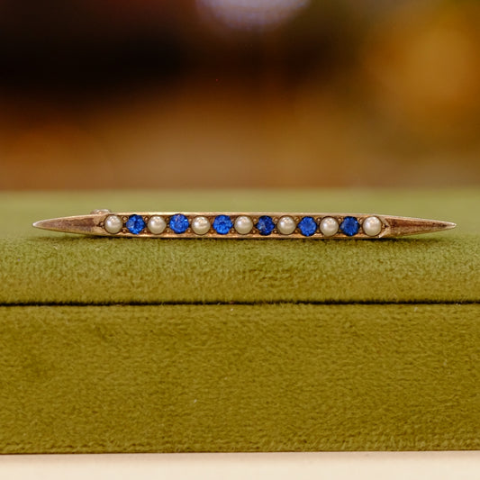 Victorian Sterling Silver Jeweled Beauty Pin