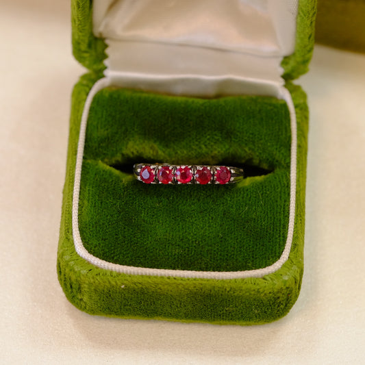 Antique Sterling Silver Ruby Ring