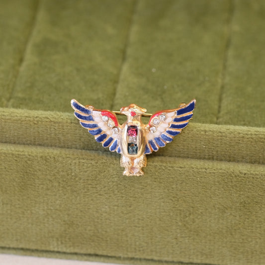 Small Eagle Patriotic Coro Pin 1940s