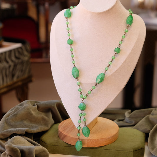 Czech Art Deco Cavaliere Green Necklace 1920s