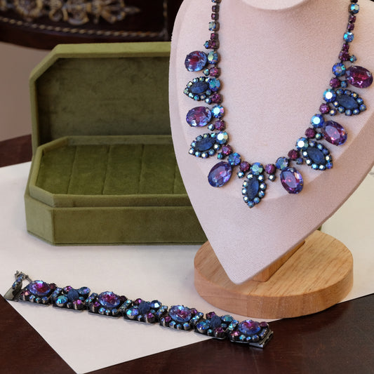 Vintage Czech Necklace and Bracelet Set 1950s