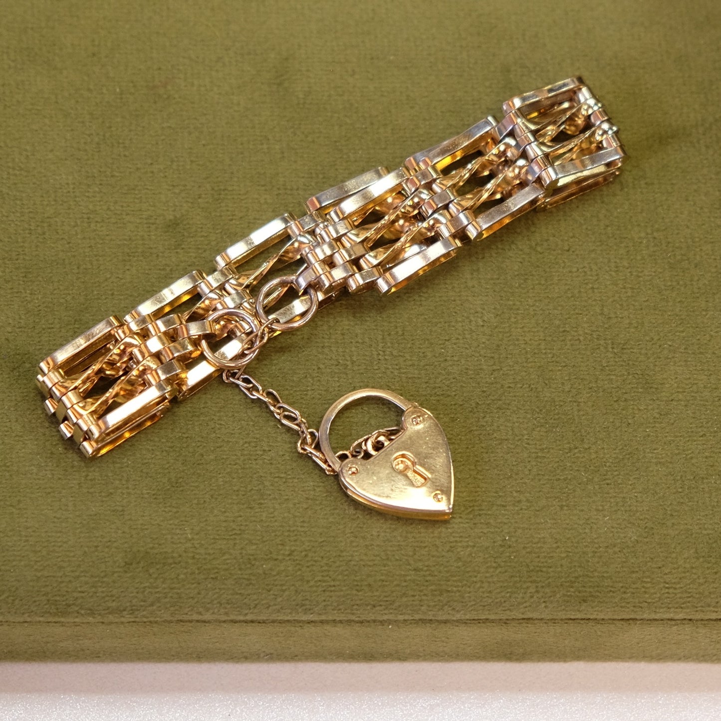 Gold Filled Bracelet with Heart Lock