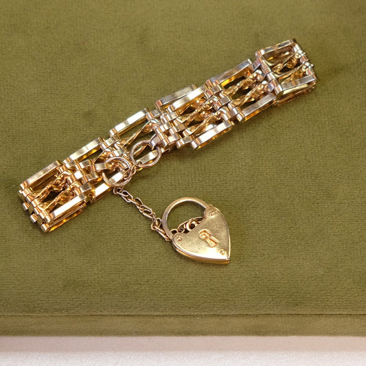 Gold Filled Bracelet with Heart Lock