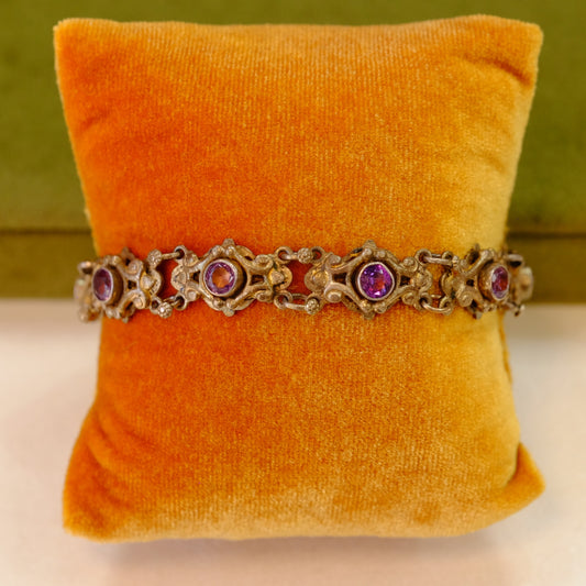 Austro-Hungary Bracelet with Amethyst - Marked