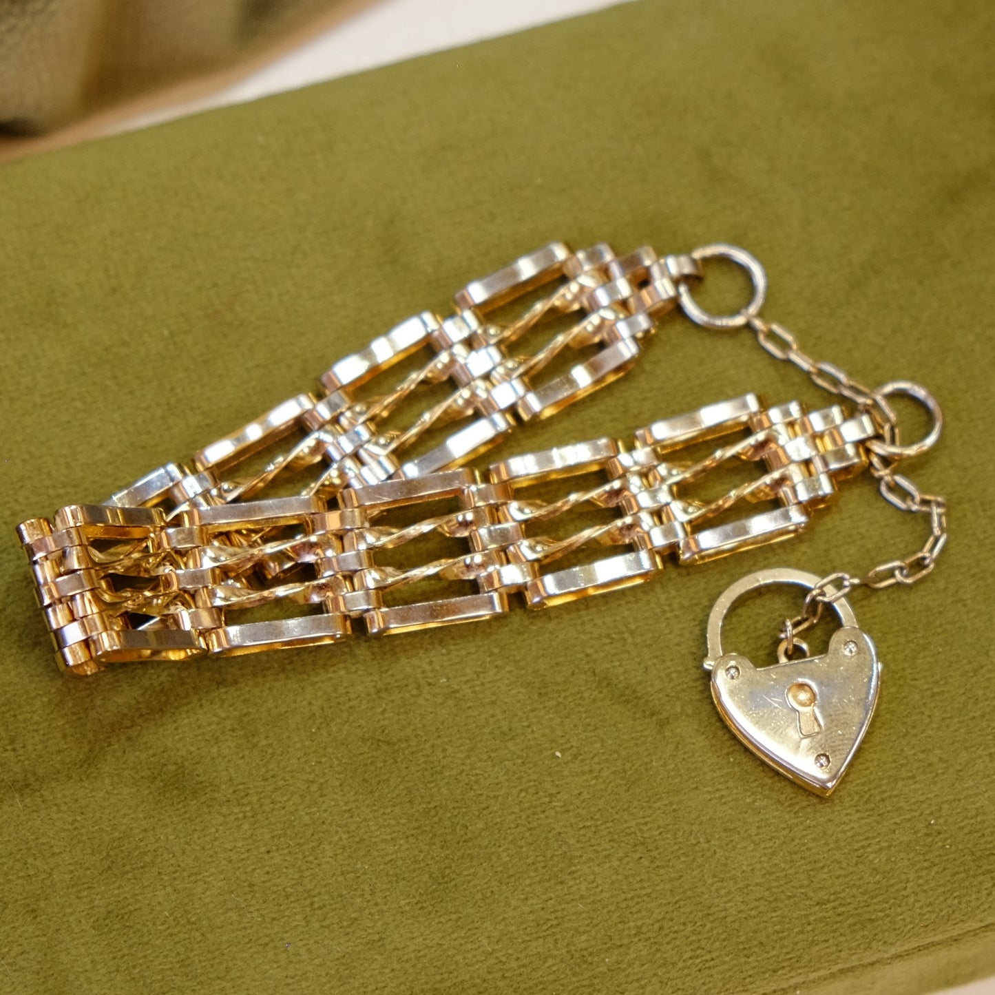 Gold Filled Bracelet with Heart Lock