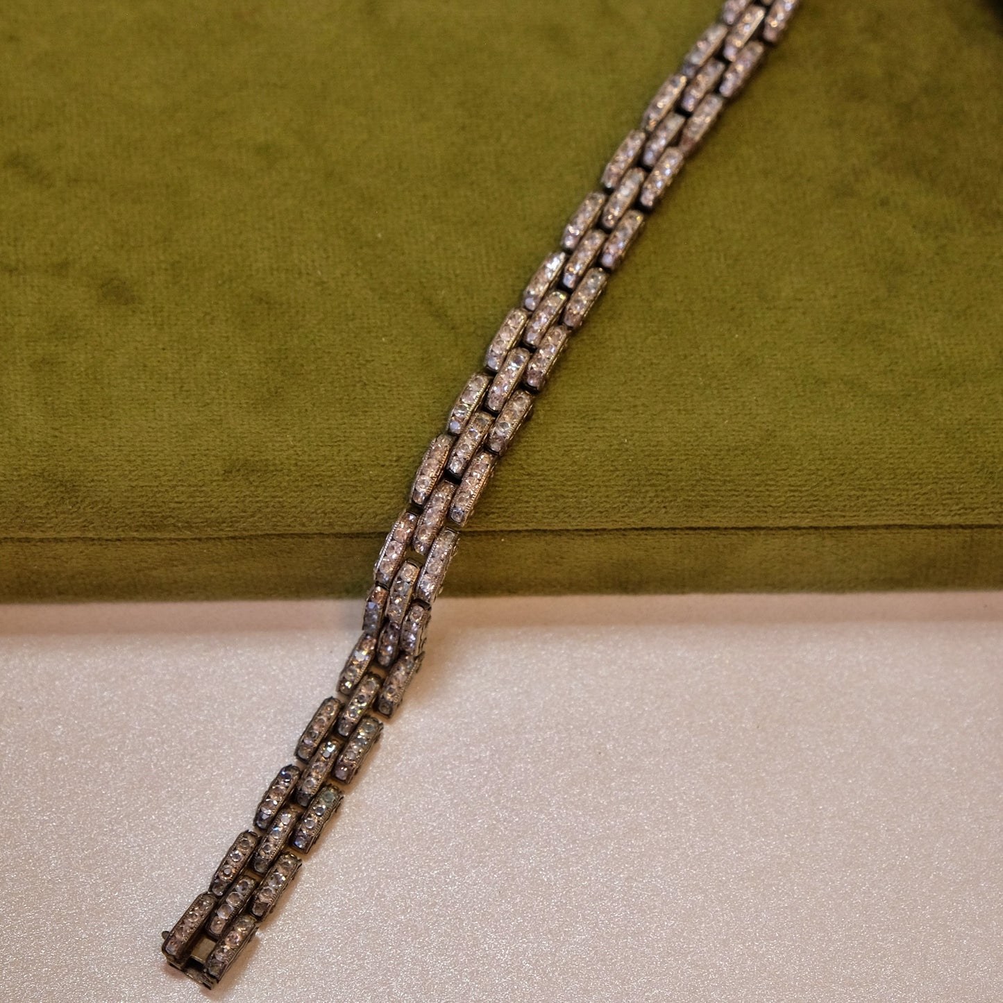 525 Silver Rhinestone Bracelet 1930s