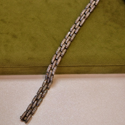 525 Silver Rhinestone Bracelet 1930s