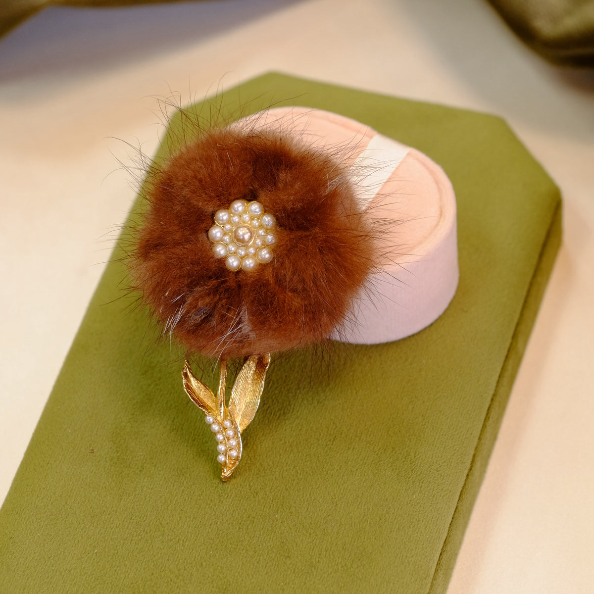 Mink Fur Brooch