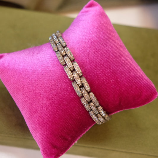 525 Silver Rhinestone Bracelet 1930s
