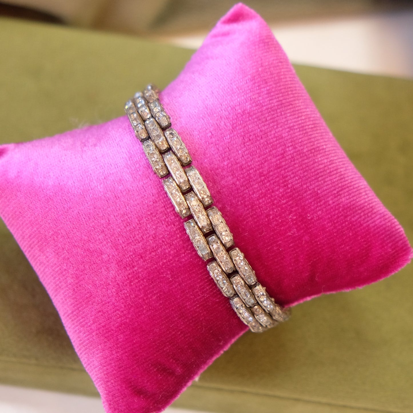 525 Silver Rhinestone Bracelet 1930s