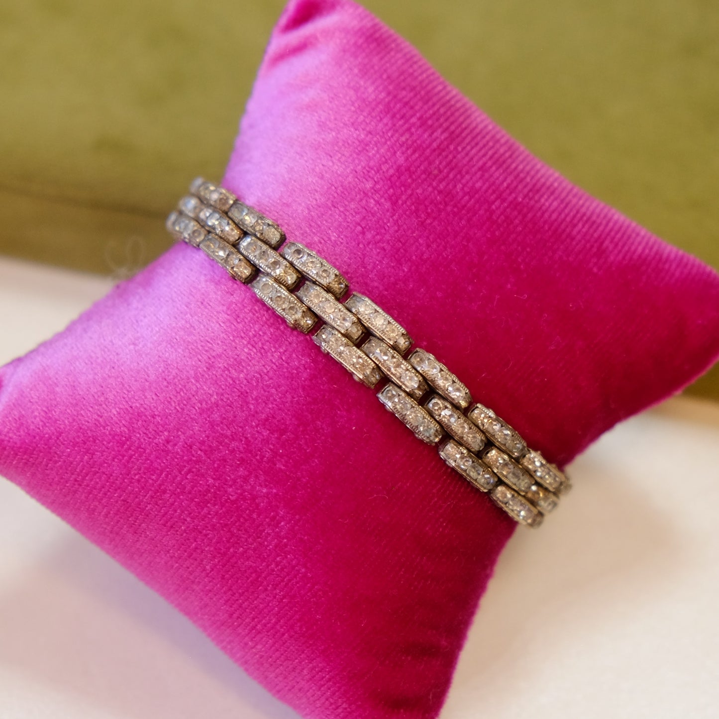 525 Silver Rhinestone Bracelet 1930s