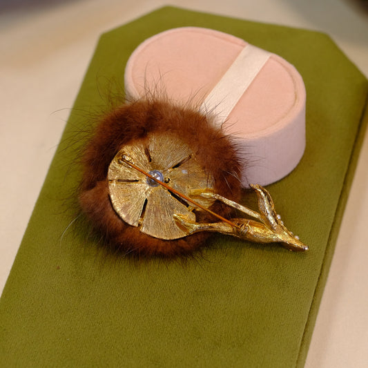 Mink Fur Brooch