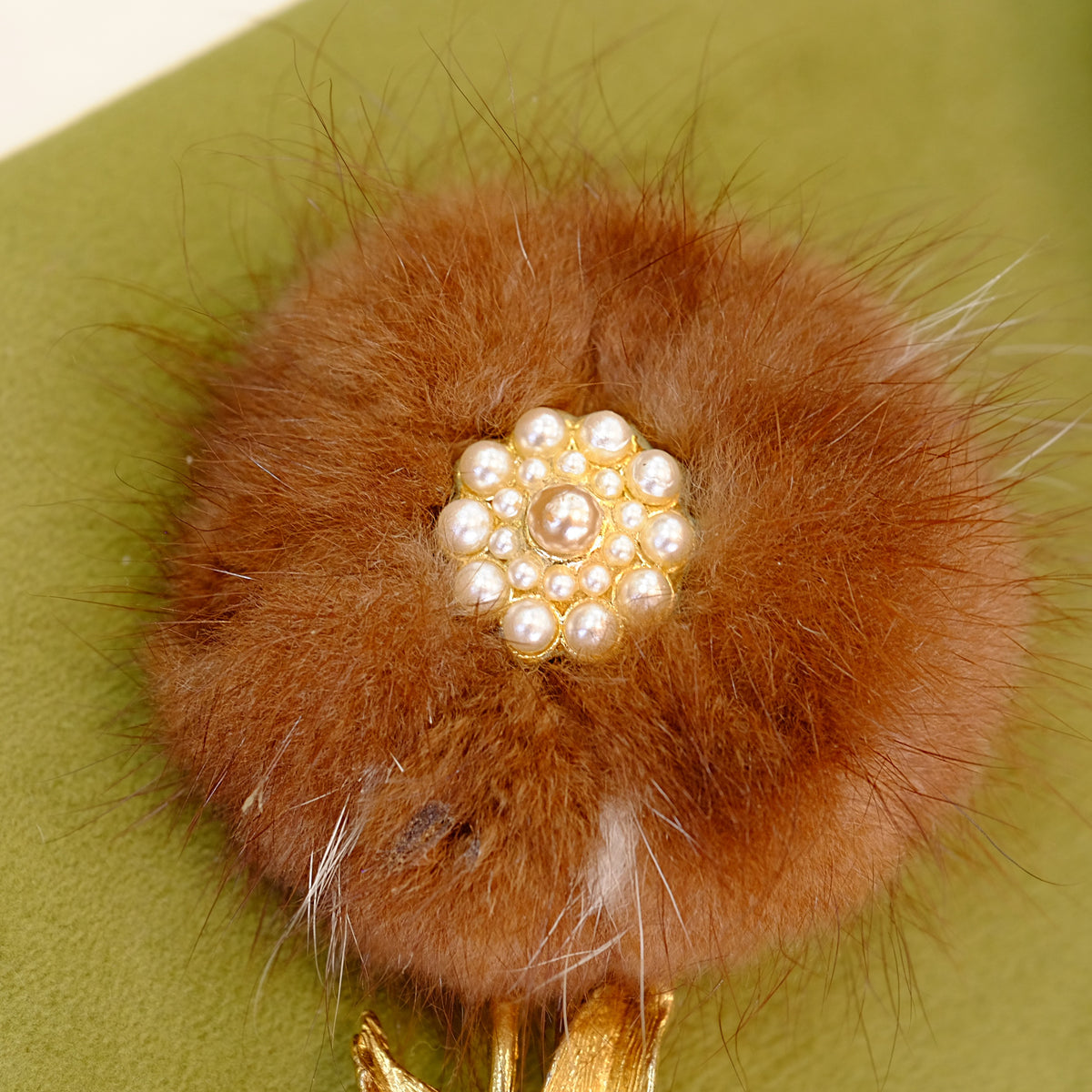 Mink Fur Brooch