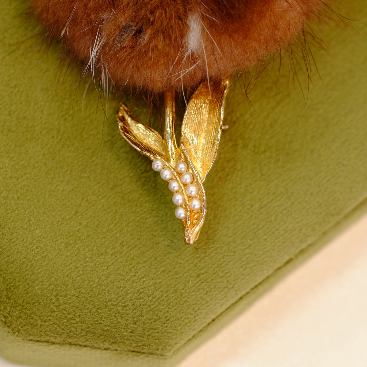 Mink Fur Brooch