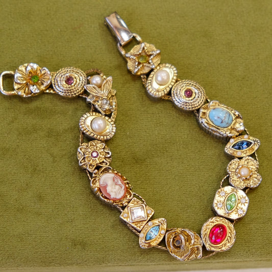 Victorian Revival Slider Bracelet 1970s