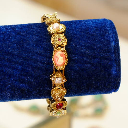 Vintage Goldette Slider Revival Bracelet 1970s