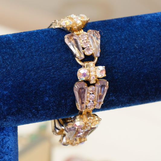 Juliana Lavender Bracelet and Earrings Set 1950s